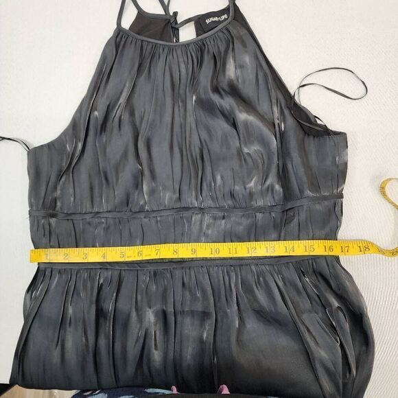 Sugar Lips Women's Size Large Black Maddie Halter Wide Leg Jumpsuit - Picture 7 of 12